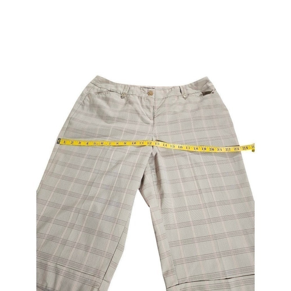 Danielle‎ B Plaid Capri Pants Womens 16 Tan Beige Cuffed Cropped Trousers - Picture 6 of 11